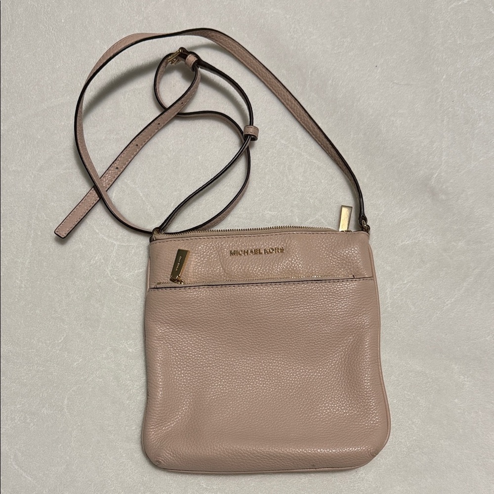 Michael Kors Blush Riley Small Pebbled Leather Messenger Bag